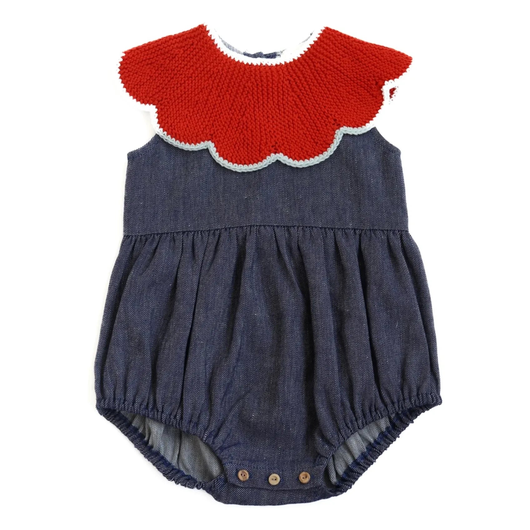 Kalinka - Cordelia Linen romper | Denim blue
