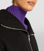 Yves Salomon Black Fur-Collar Bomber Jacket