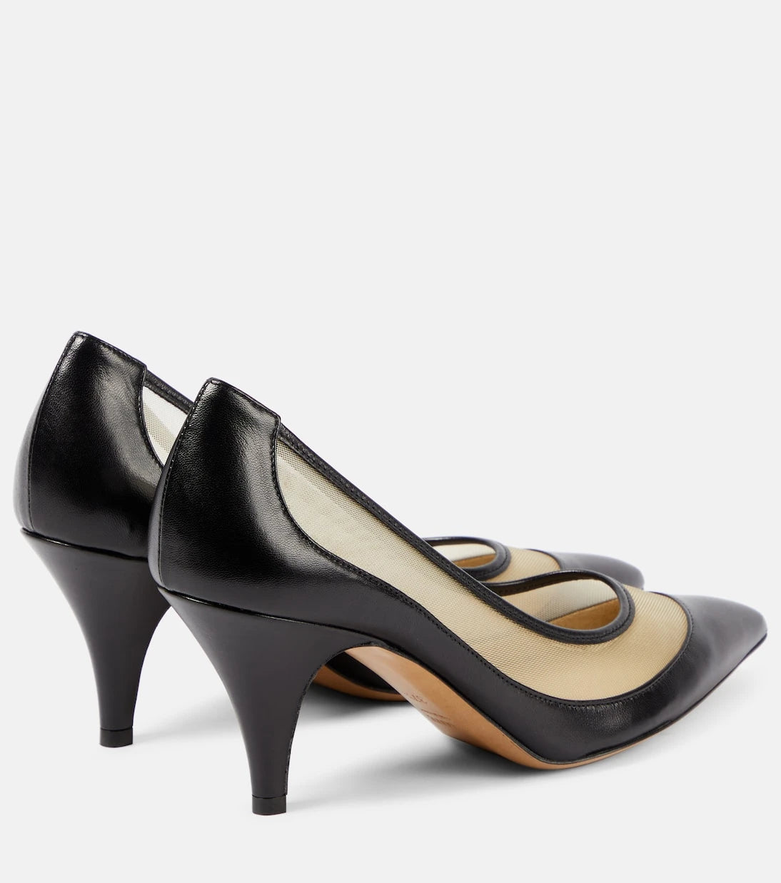 Khaite - River leather and mesh pumps