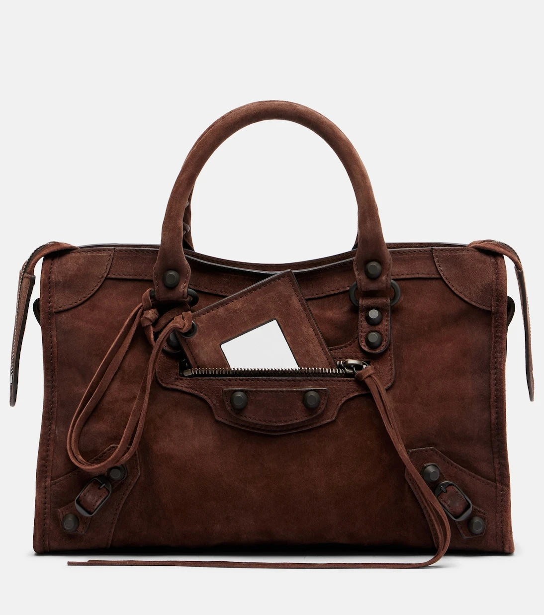 Balenciaga - Le City Small suede top-handle bag