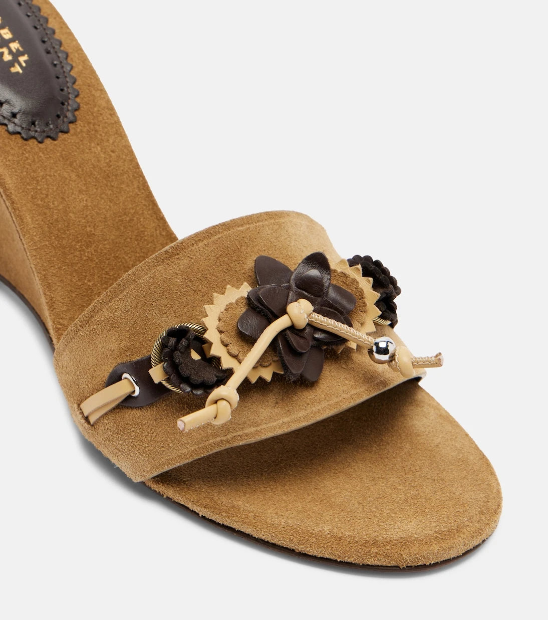 Isabel Marant - Anee embellished suede wedge mules