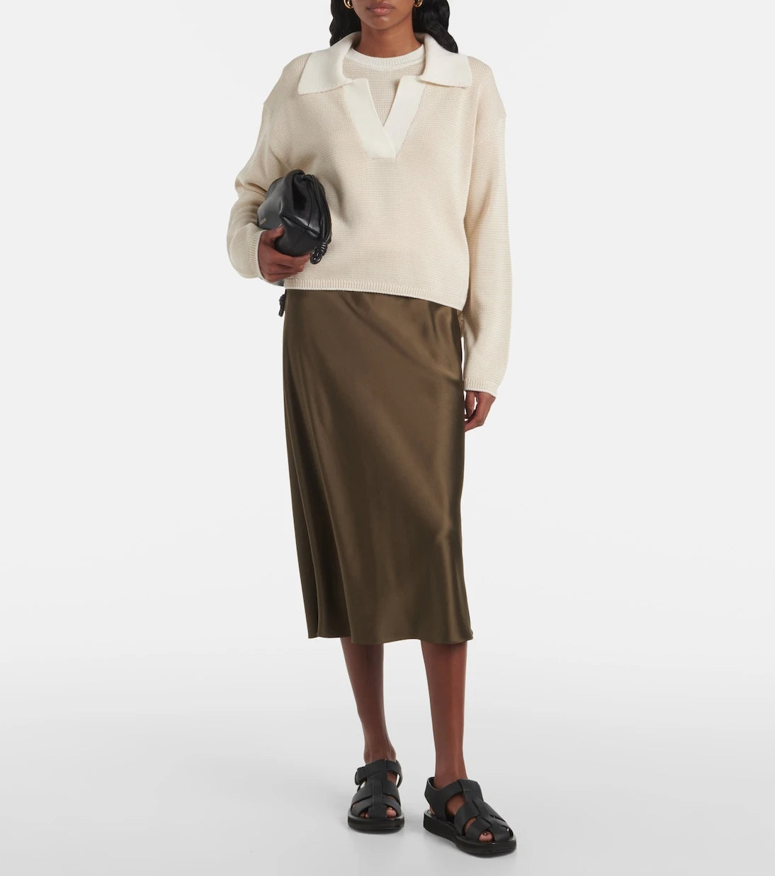 Joseph - Striped cotton polo sweater