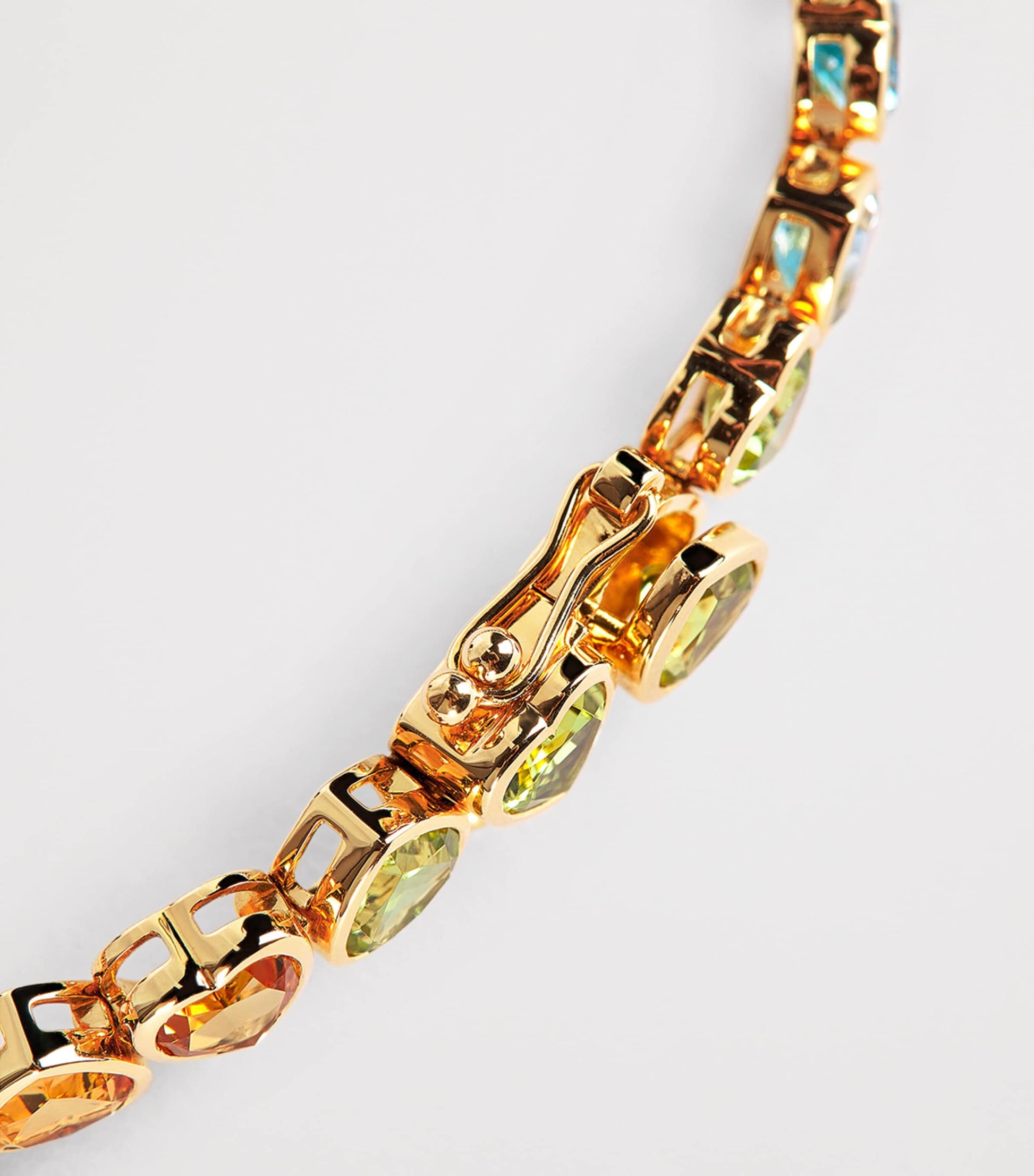 Yellow Gold and Multi-Gemstone I Heart Rainbow Bracelet