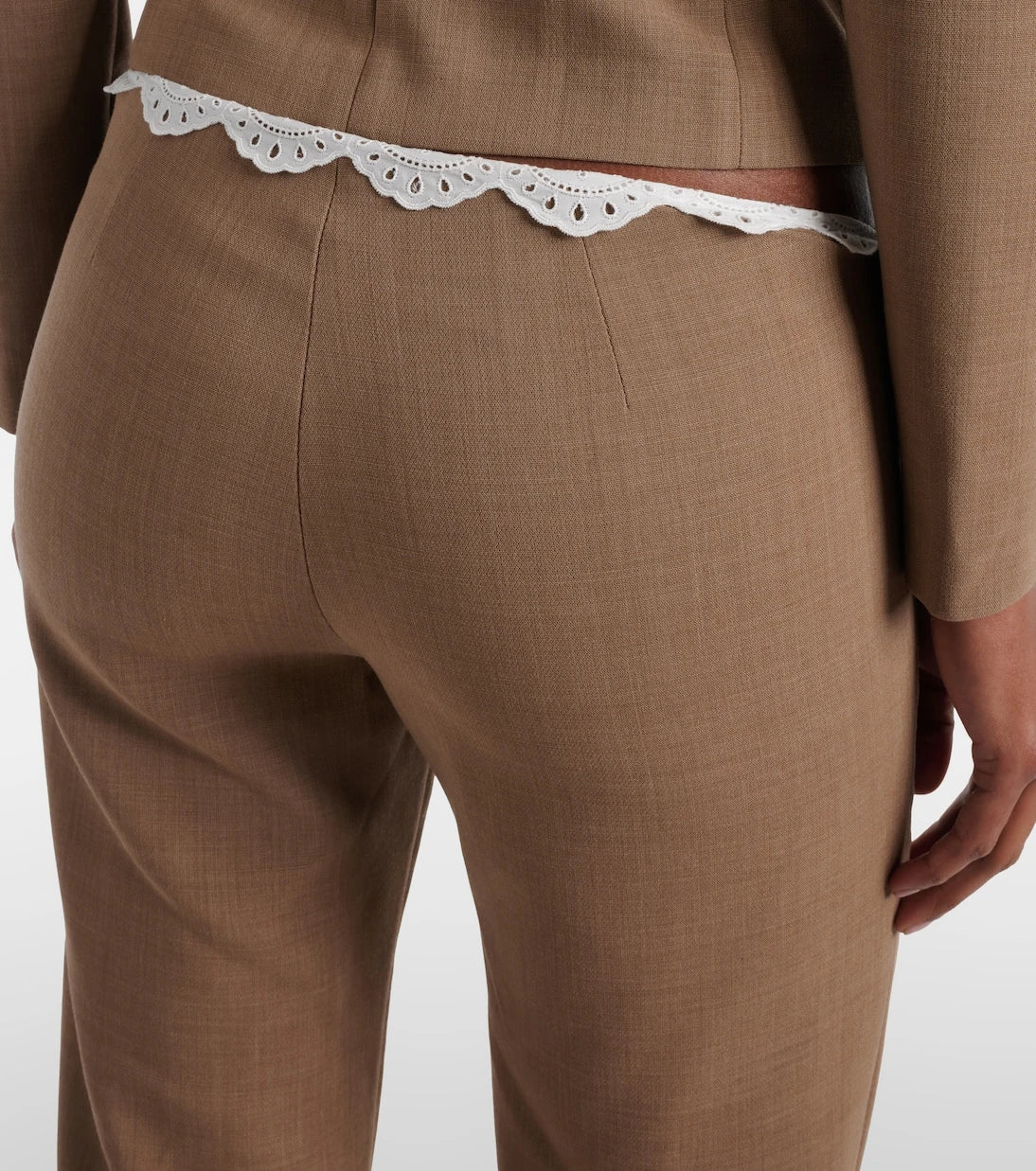 Magda Butrym - Lace-trimmed wool straight pants