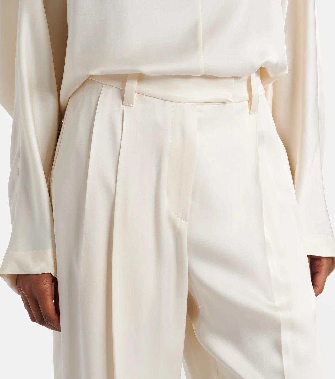 Brunello Cucinelli - Mid-rise silk straight pants