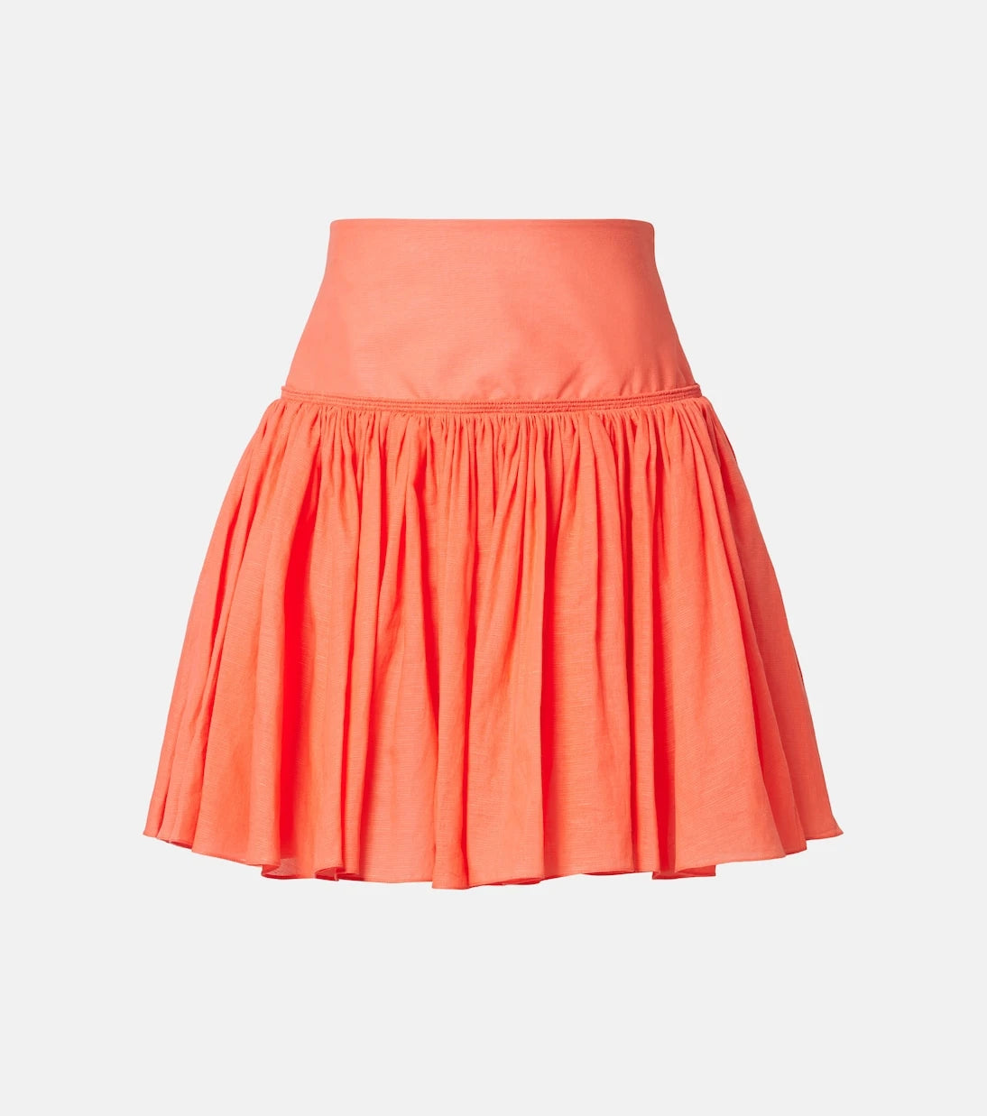 Alaïa - Gathered cotton and linen miniskirt