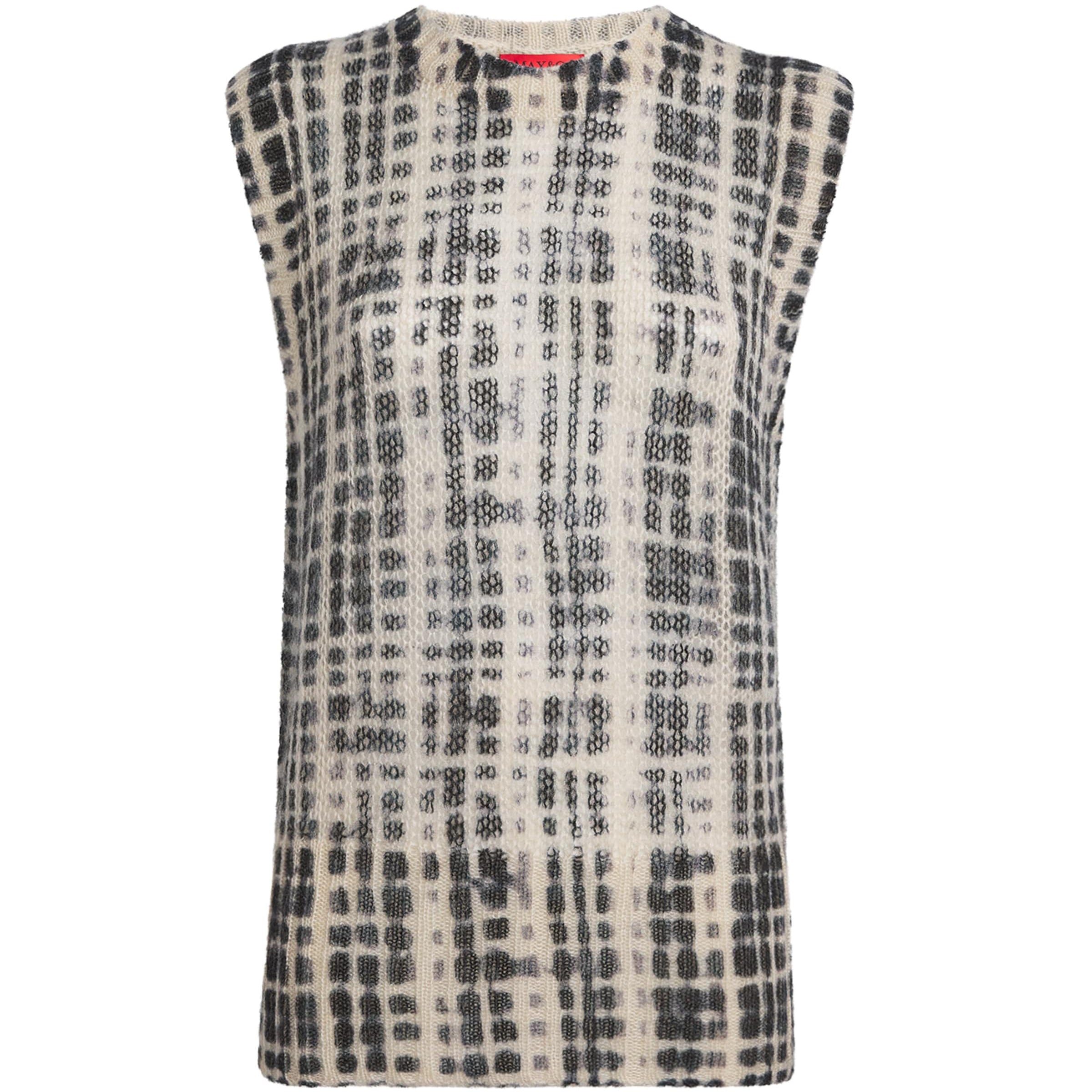 MAX&Co. White Check Knit Tank Top