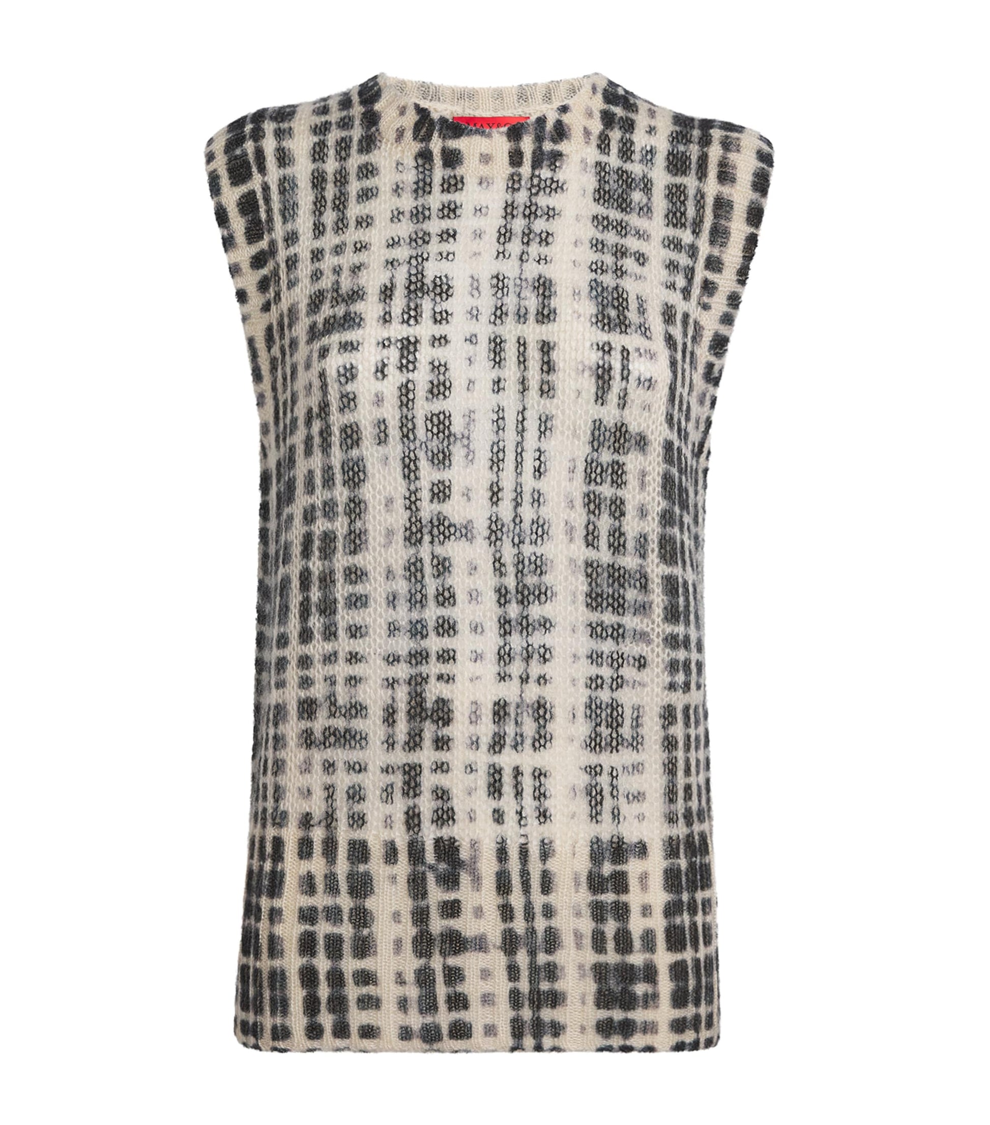 MAX&Co. White Check Knit Tank Top