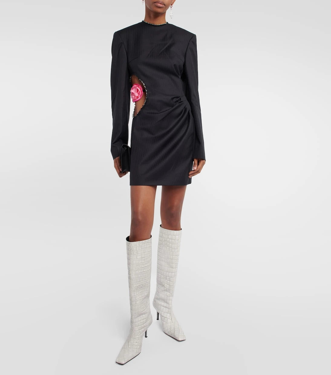 Acne Studios - Embellished striped wool minidress