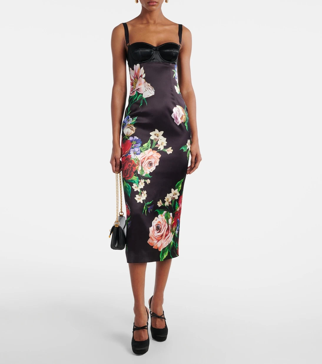 Dolce&Gabbana - Floral satin midi dress