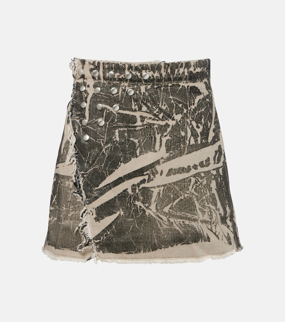 Rick Owens - Sisysnap distressed denim miniskirt