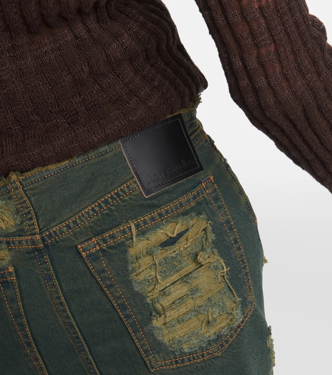 Acne Studios - Distressed denim miniskirt