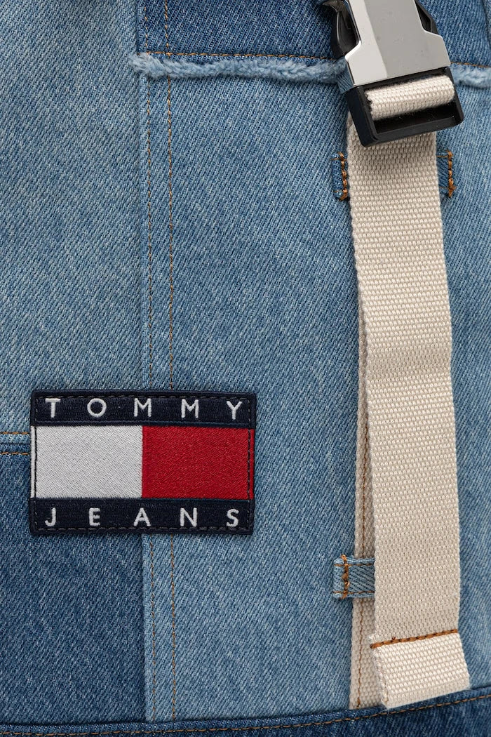 Tommy Jeans kabin bagajı için denim erkek seyahat sırt çantası