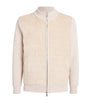 Suede-Trim Cashmere Davos Jacket