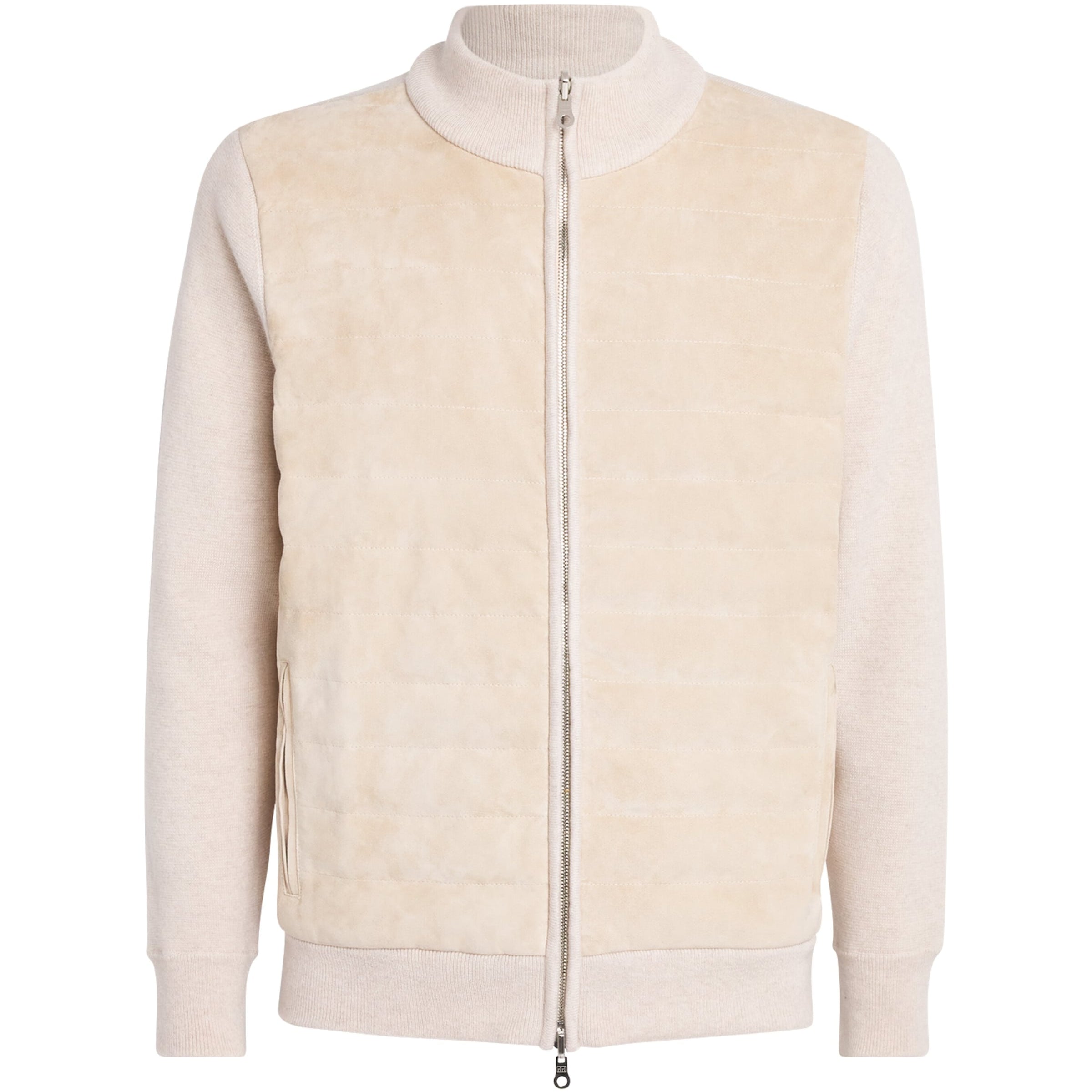 Suede-Trim Cashmere Davos Jacket