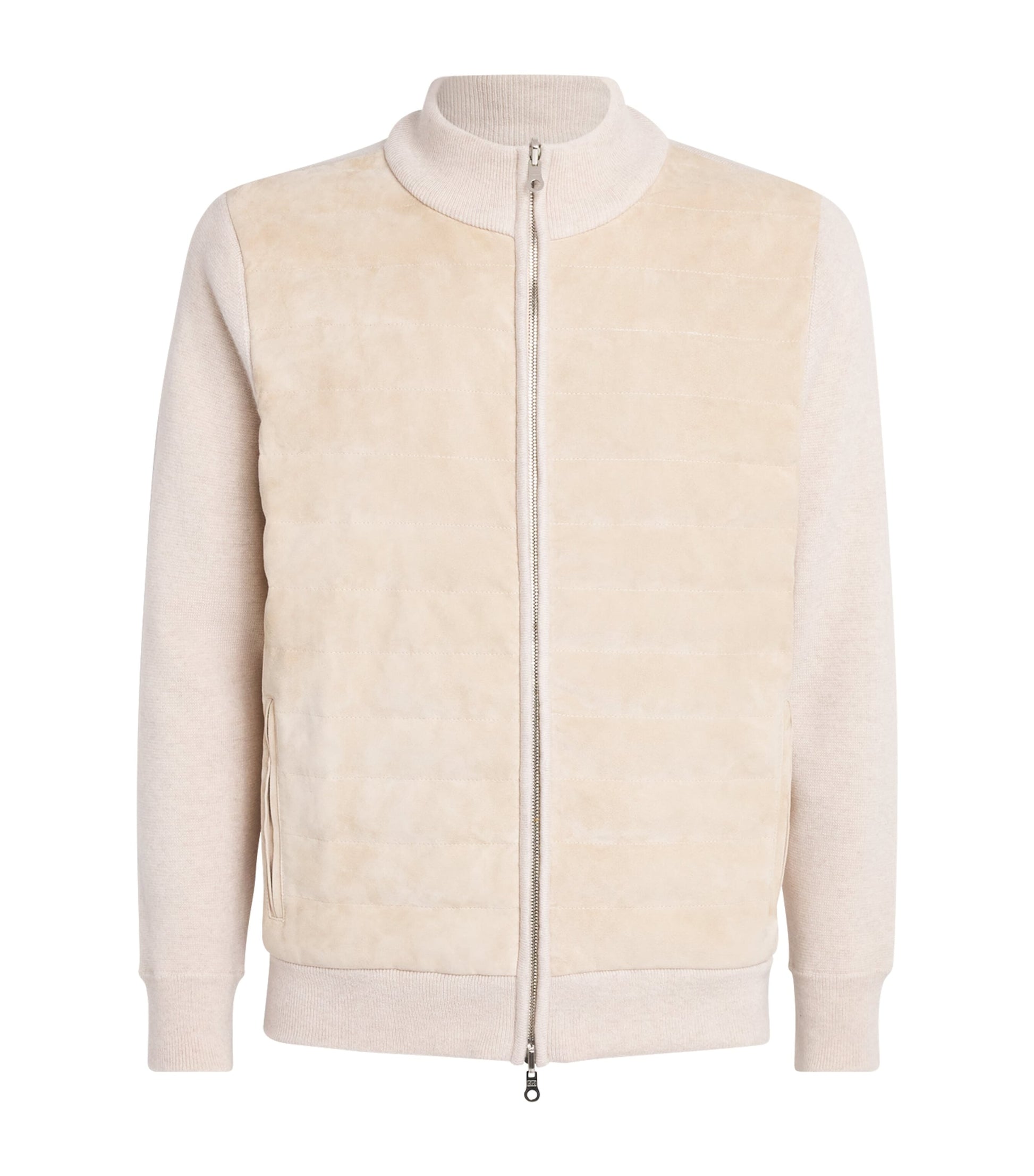 Suede-Trim Cashmere Davos Jacket