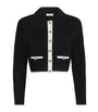 Velvet Two-Tone Cardigan BLACK