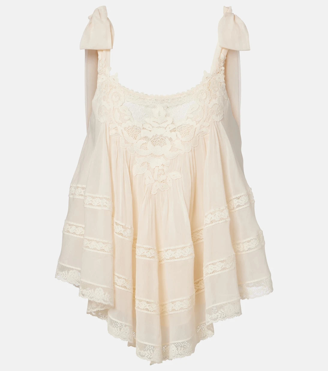 Zimmermann - Awaken lace-trimmed cotton and silk top