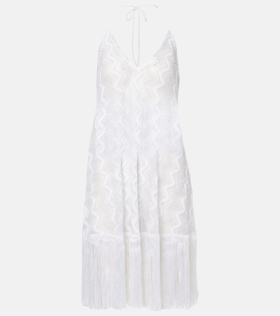 Missoni - Zigzag fringed lamé beach dress