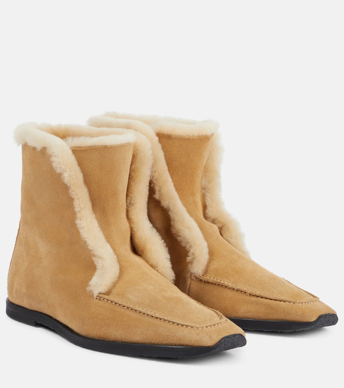 Toteme - Shearling-lined suede ankle boots