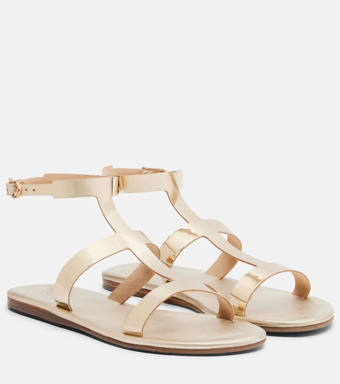 Ancient Greek Sandals - Fedra metallic leather gladiator sandals