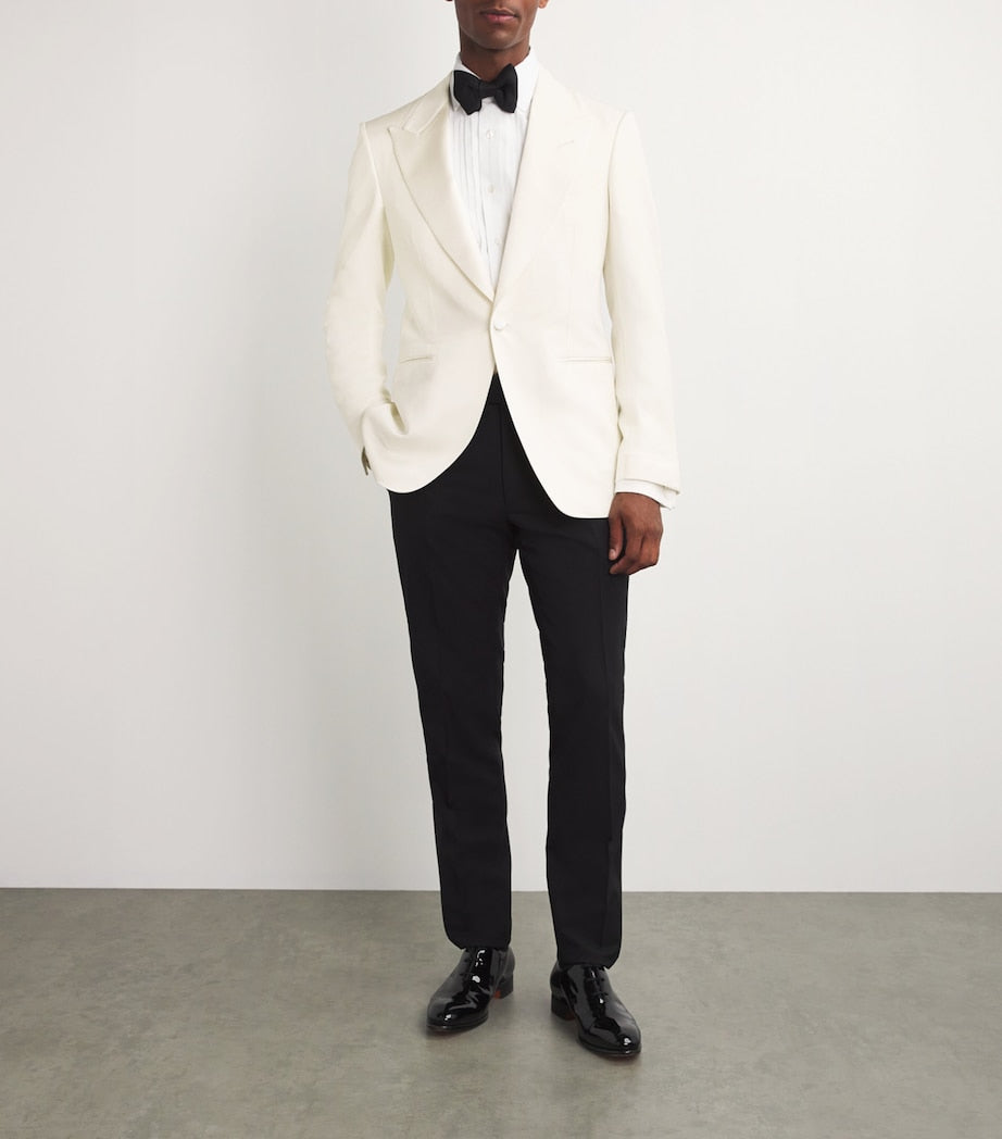 White Wool-Mohair Tuxedo Jacket