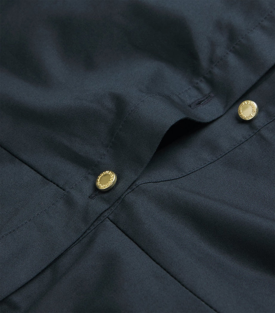 Barbour Navy Waxed Saffron Midi Dress