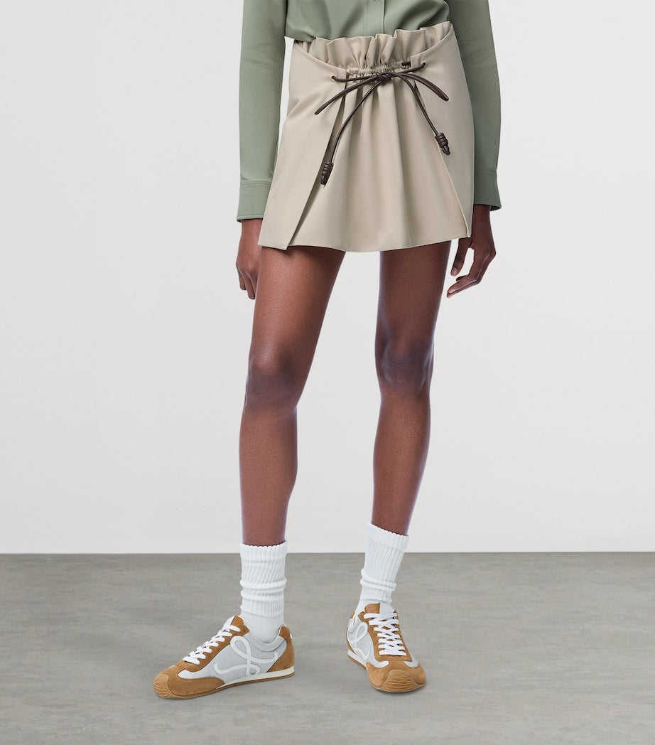 LOEWE Beige Tie-Detail Mini Skirt