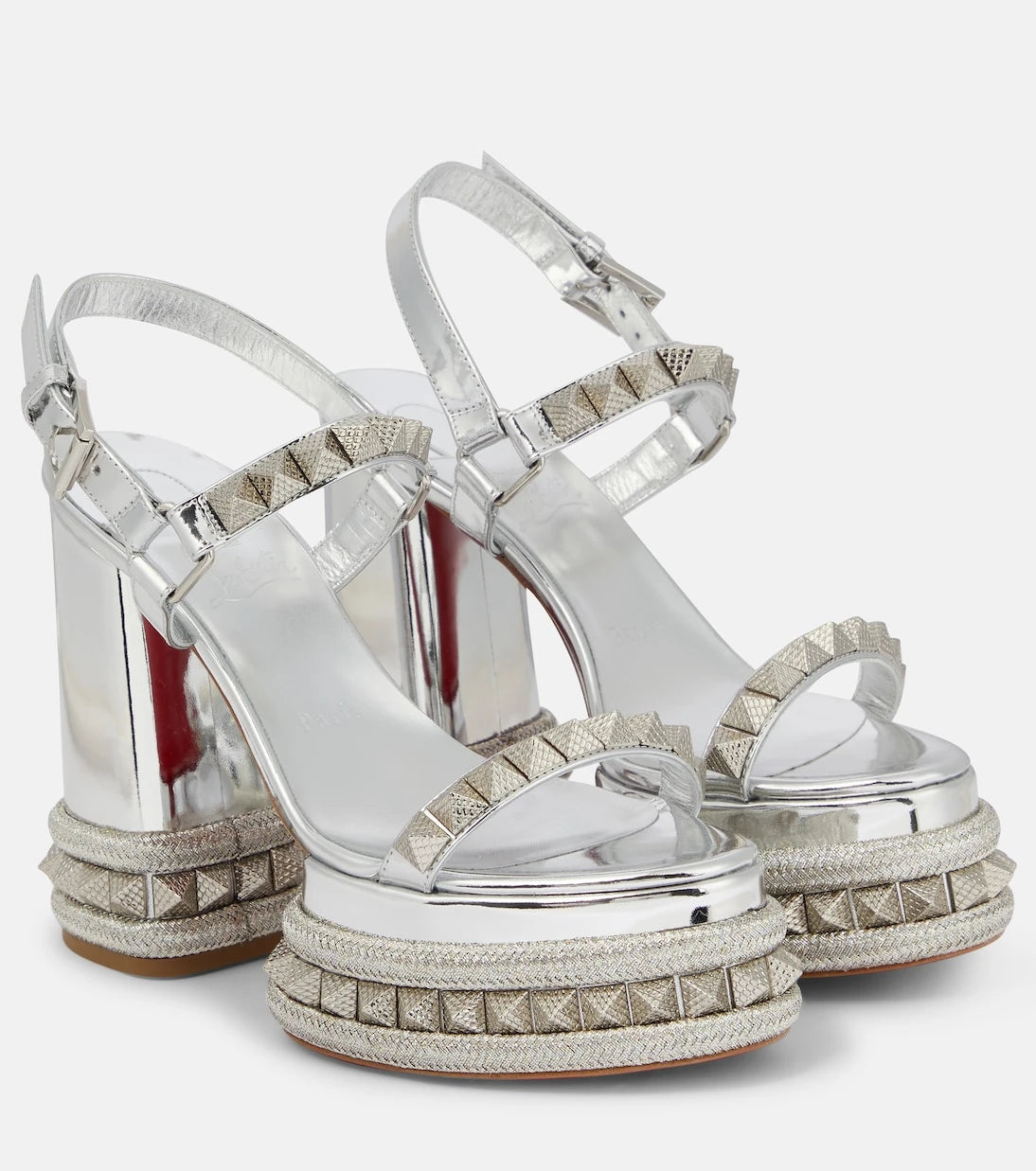 Christian Louboutin - صنادل Superaclou الجلدية ذات النعل السميك