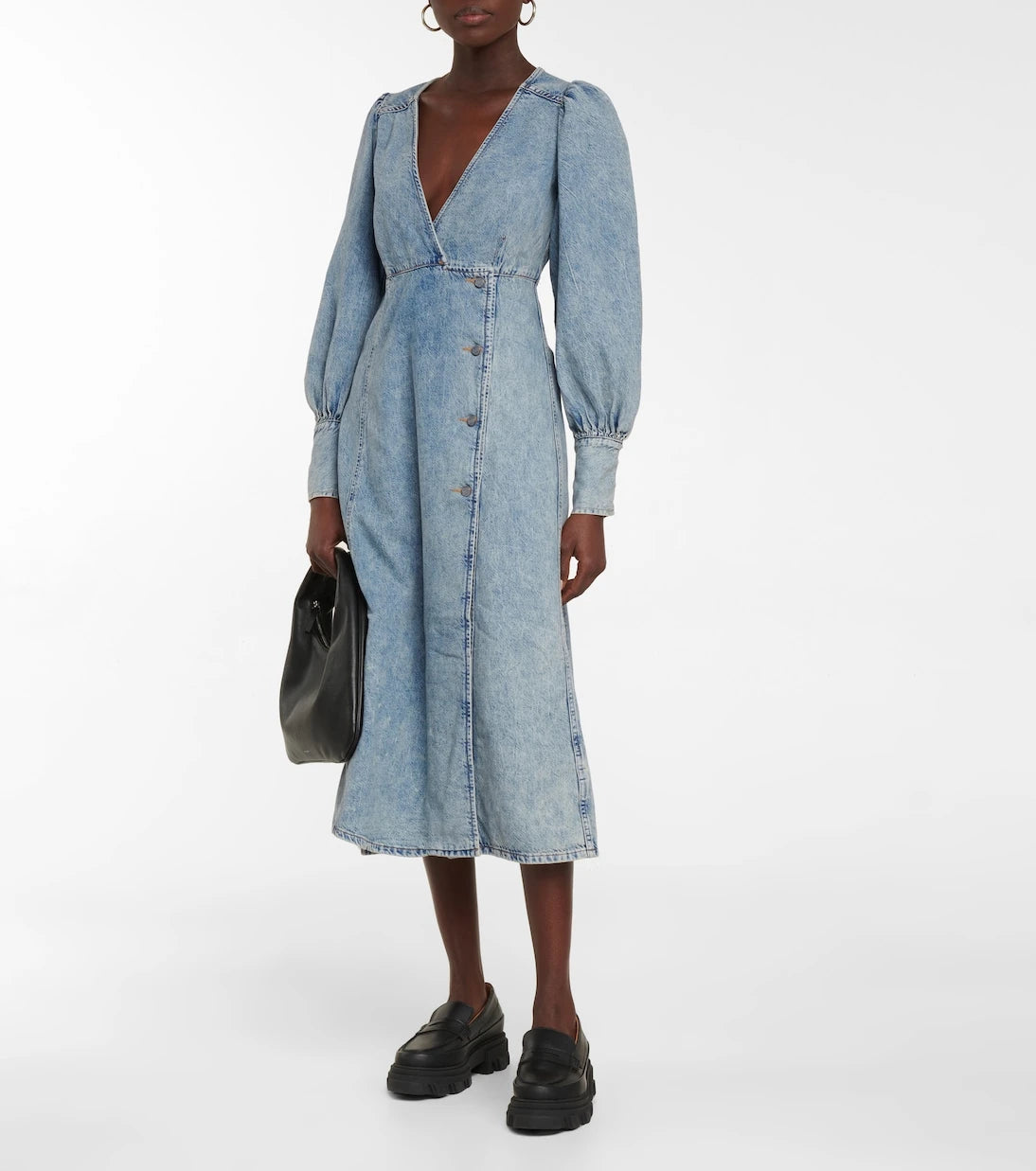 Ganni - Denim midi dress