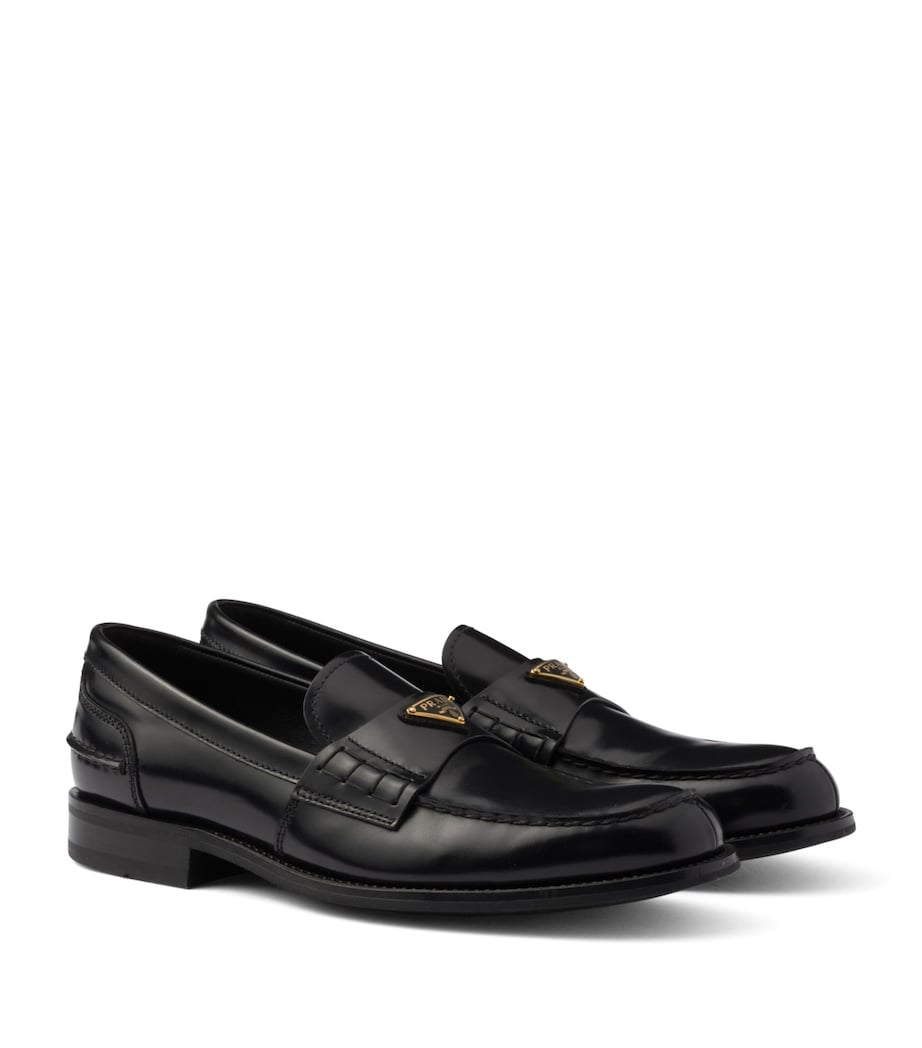 Brushed Leather Loafers