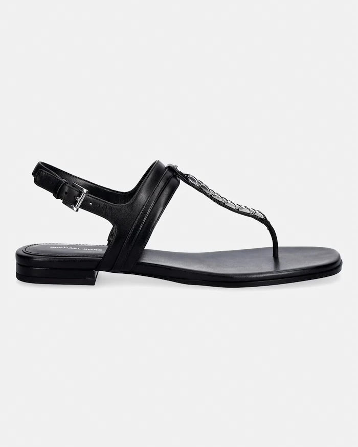 MICHAEL Michael Kors kadın düz tabanlı deri Marcia Thong Sandal