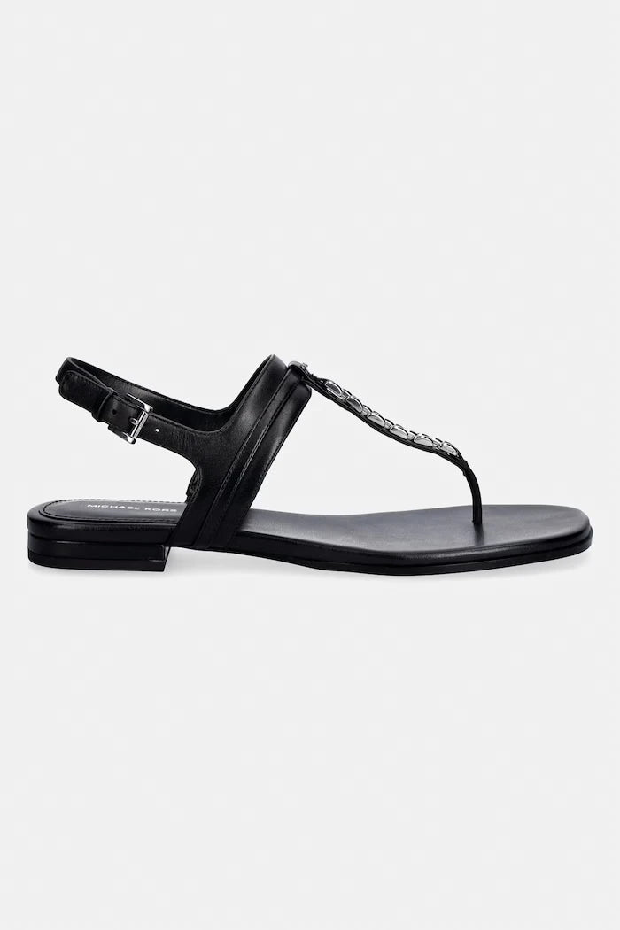 MICHAEL Michael Kors kadın düz tabanlı deri Marcia Thong Sandal