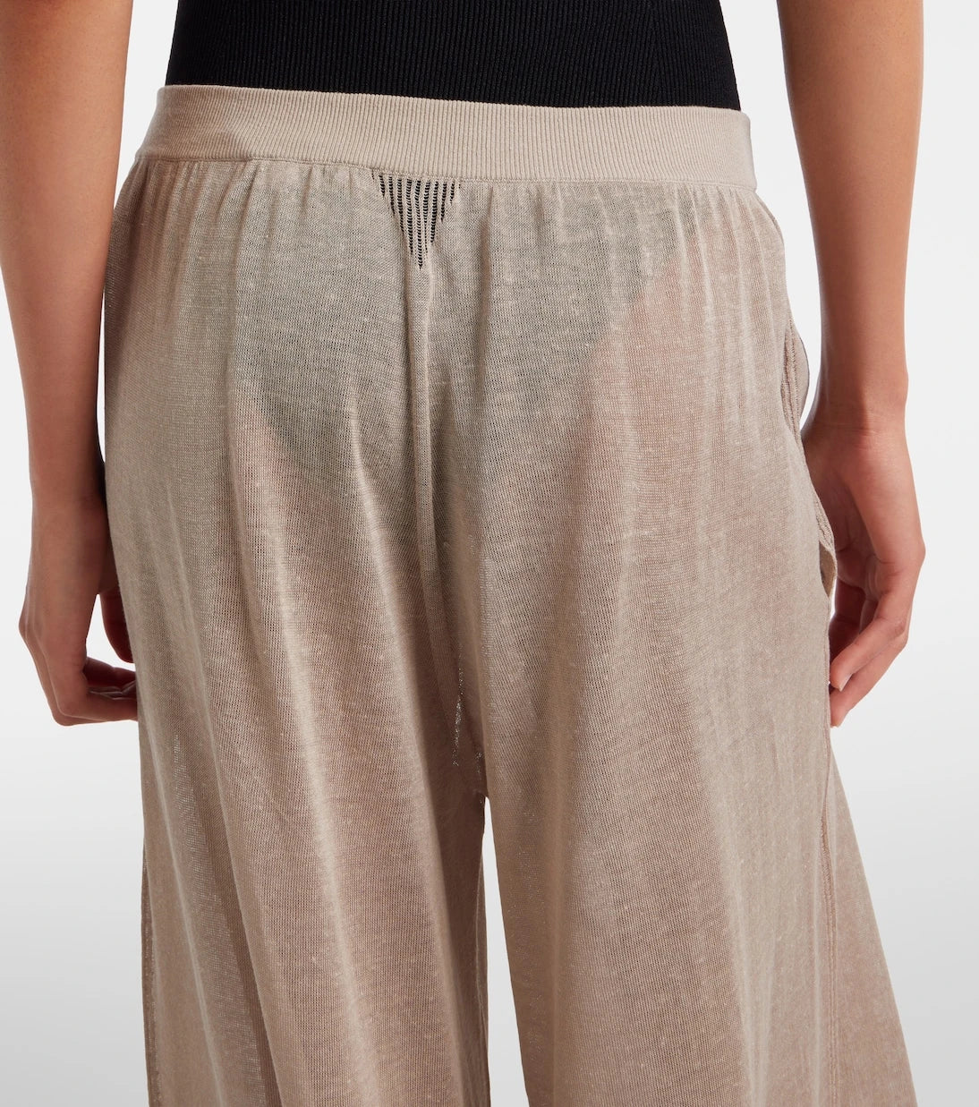 Alaïa - Linen and silk wide-leg pants