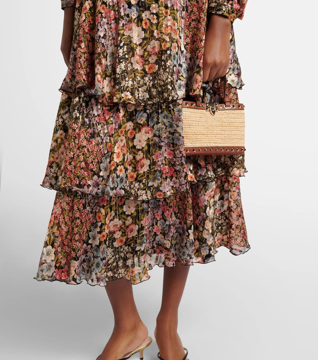 Valentino Garavani - Rockstud Mini raffia tote bag