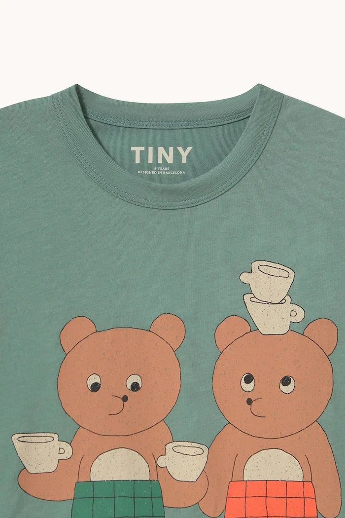 Çocuklar için pamuklu tişört TINY TEA ROOM GRAPHIC TEE