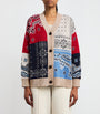 Weekend Max Mara Blue Cotton Oversized Jacquard Cardigan