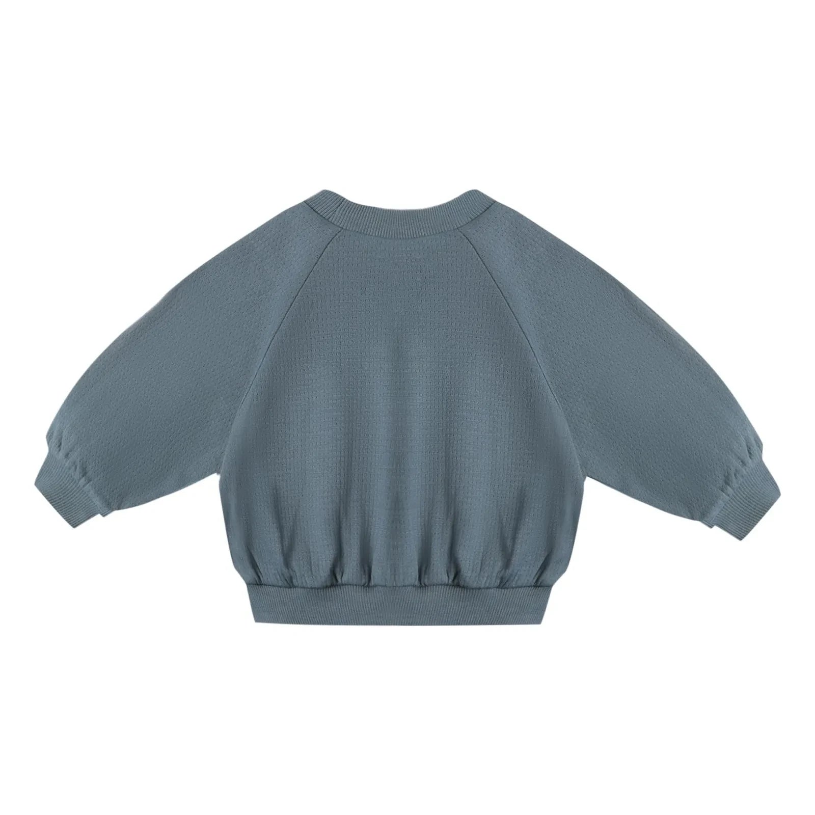 Quincy Mae - Pointelle organic cotton sweatshirt | Grey blue