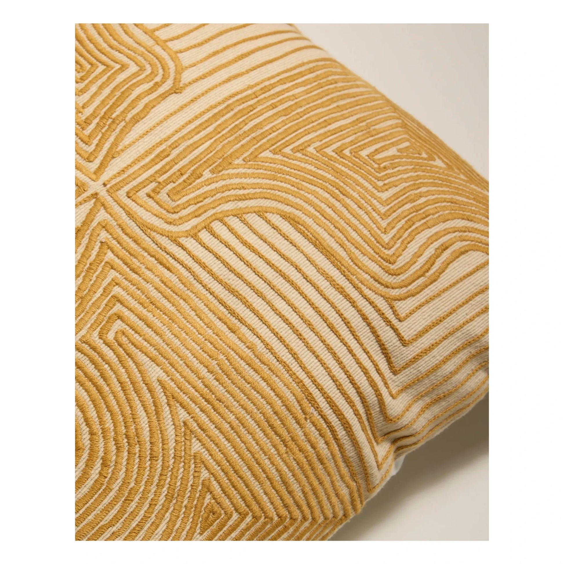 Maison Sarah Lavoine - Onda embroidered cushion | Ochre