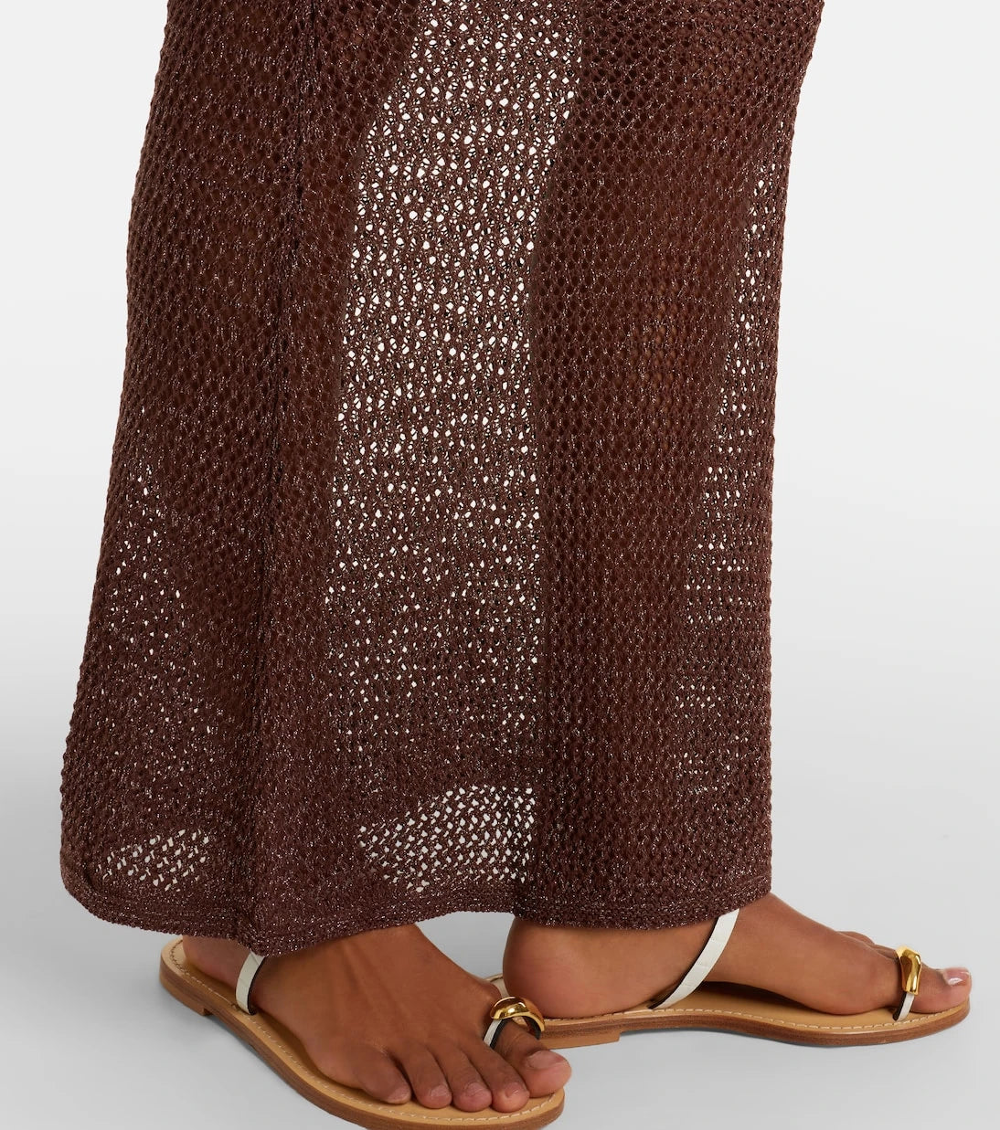 Bananhot - Cori open-knit lamé maxi skirt