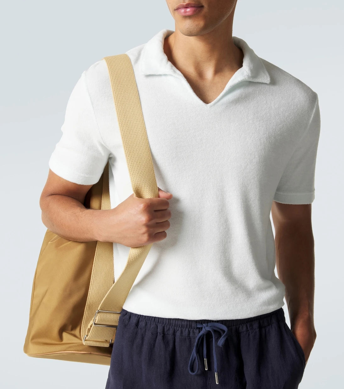 Thom Sweeney - Cotton terry polo shirt