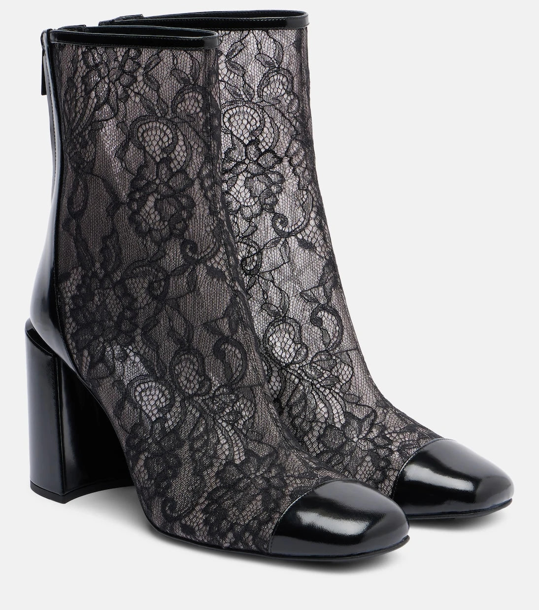 Jimmy Choo - Kisu 85 leather-trimmed lace ankle boots