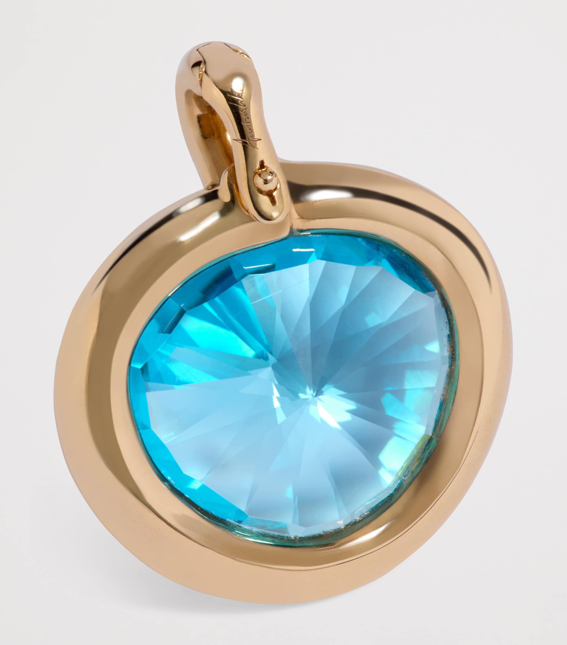 Yellow Gold and Blue Topaz Sweetie Pendant Charm