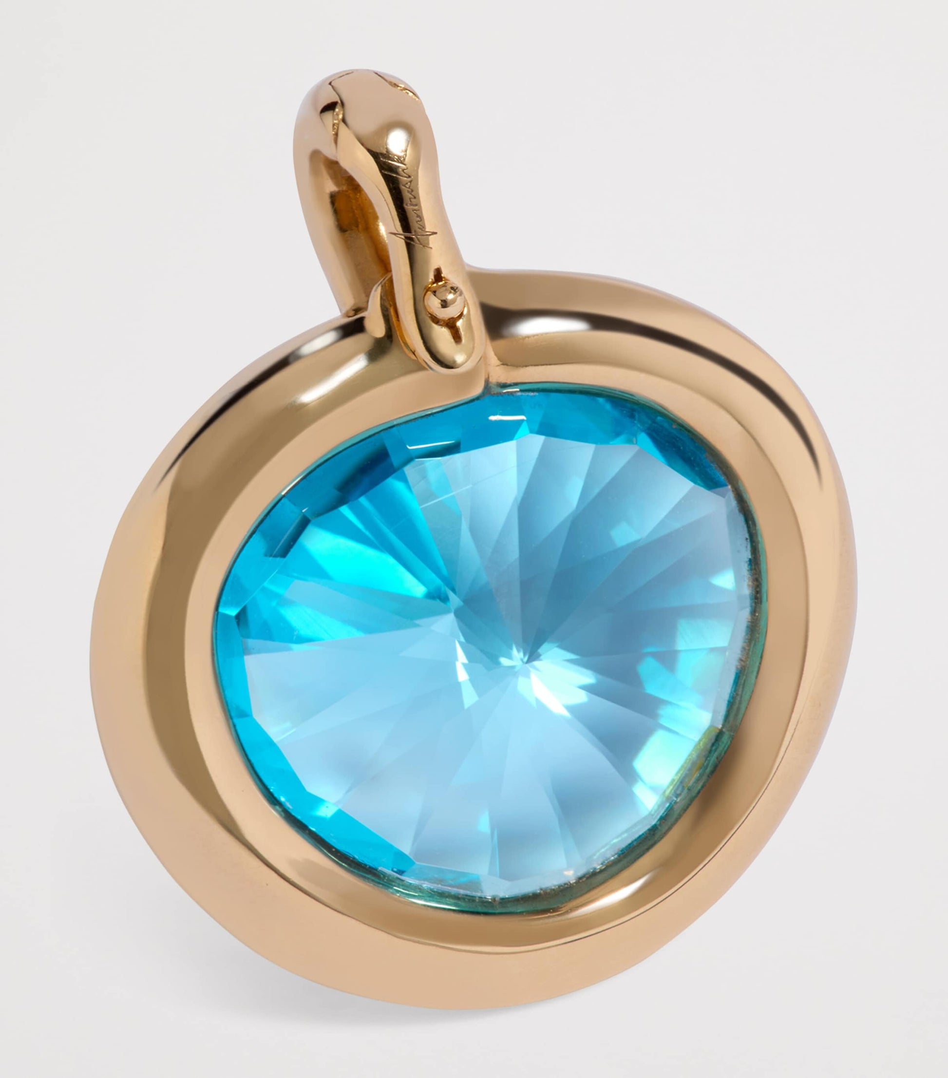 Yellow Gold and Blue Topaz Sweetie Pendant Charm