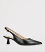Black Leather Stuart Sculpt Slingback Pumps 50