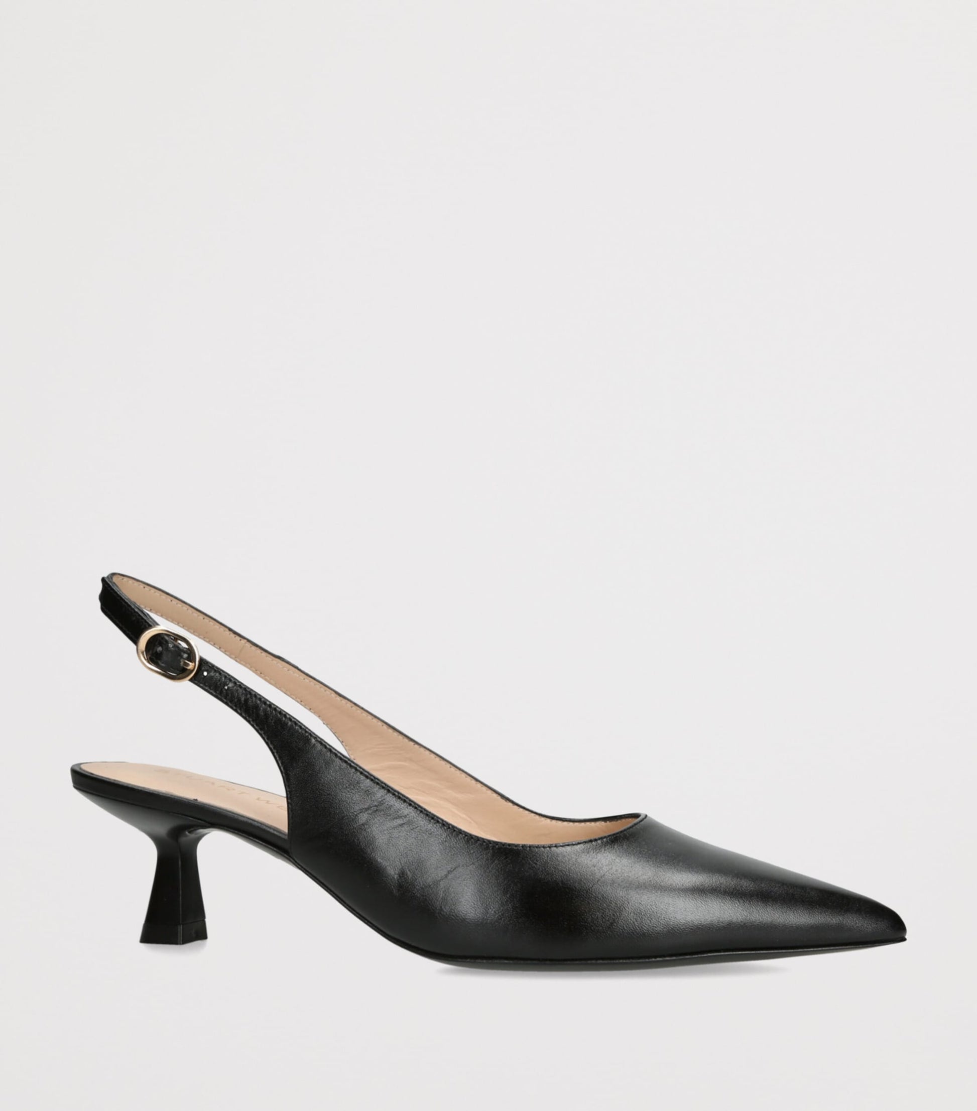 Black Leather Stuart Sculpt Slingback Pumps 50
