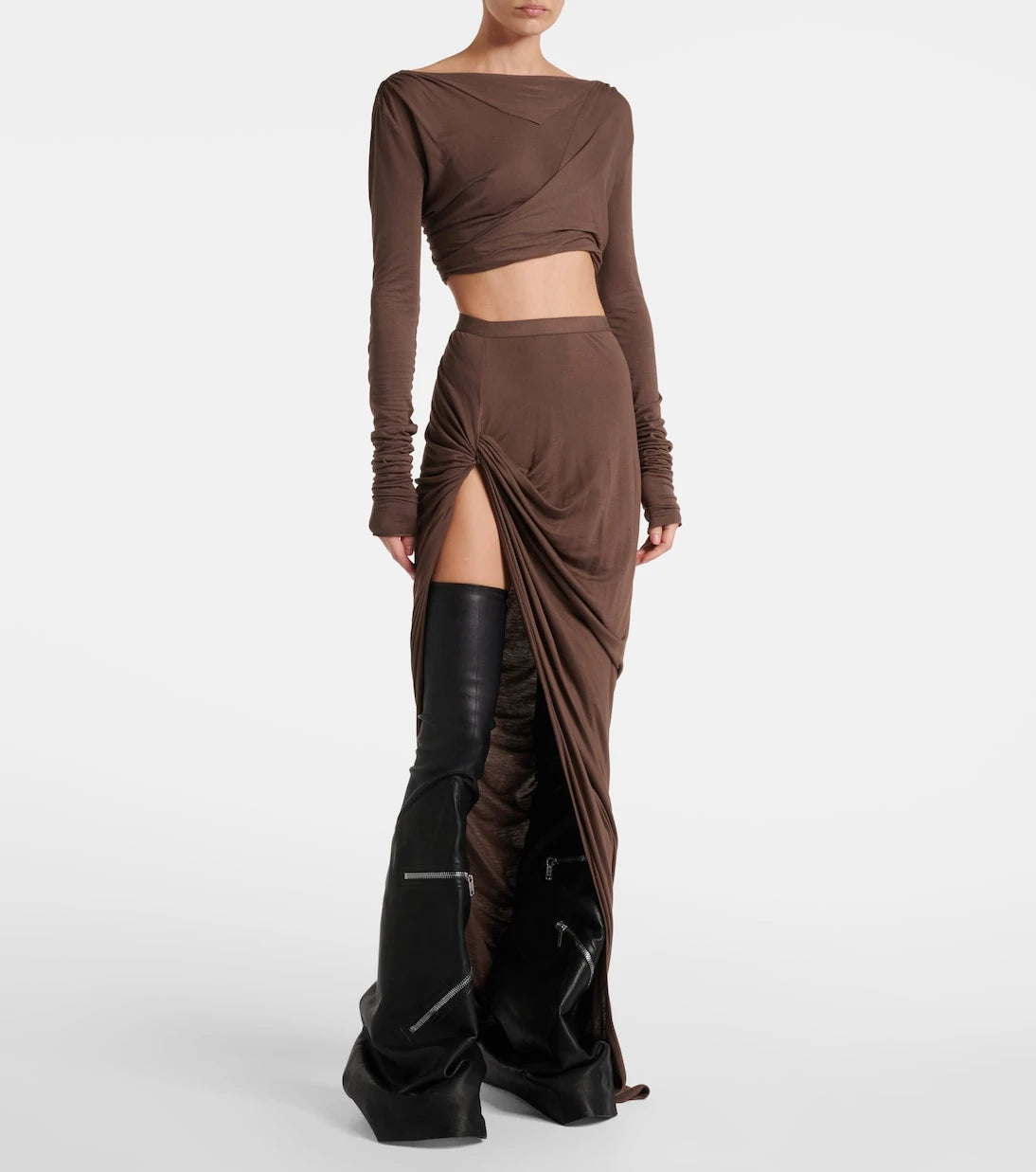 Rick Owens - Cargoflares leather knee-high boots