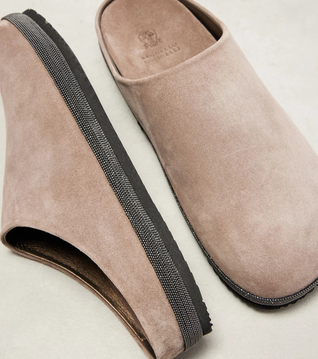 Brunello Cucinelli - Monili suede clogs