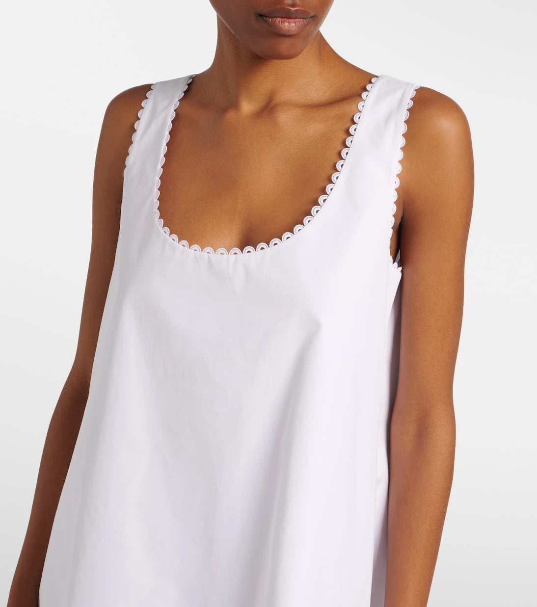 Róhe - Lace-trimmed cotton poplin minidress