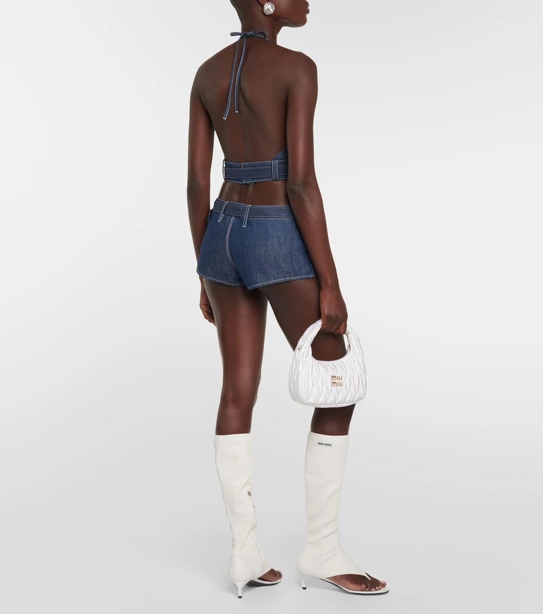 Miu Miu - Low-rise slim denim shorts